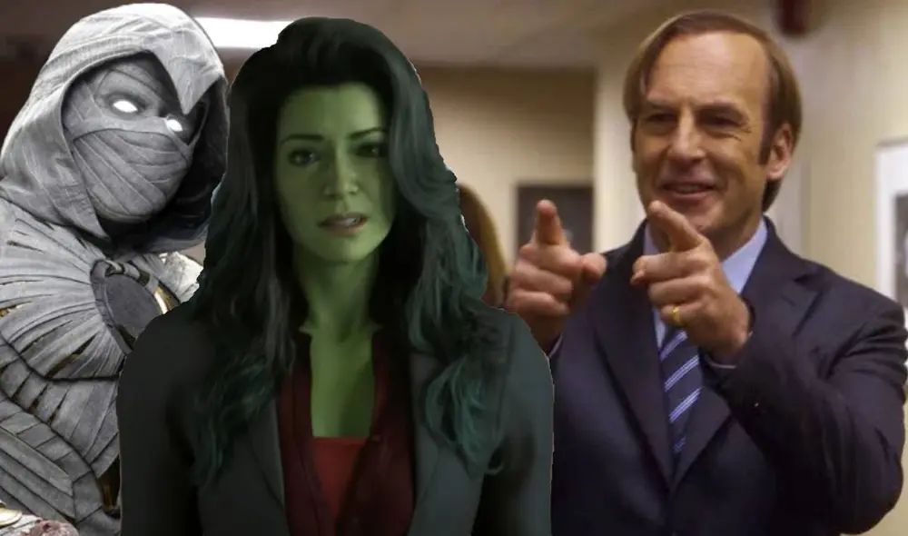 Los afiches promocionales de "Better call Saul" y las más recientes series de Marvel guardan un parecido que llama la atención. Foto: composición LR/Disney+/Netflix