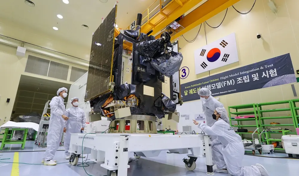 El orbitador espacial Danuri será la primera misión a la Luna enviada por Corea del Sur. Foto: Instituto de Investigación de Aerospacial de Corea (KARI)