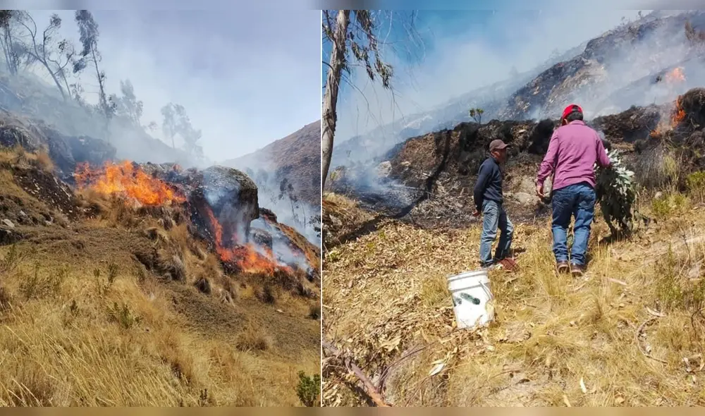 El incendio provocado se volvió incontrolable en la zona. Foto: Radio Excelente