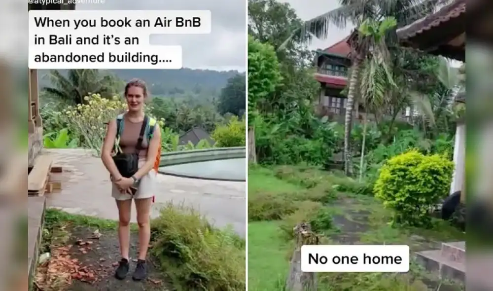 "Cuando reservas un Airbnb en Bali y es un edificio abandonado", publicó la viajera Bree Robertson en TikTok. Foto: Captura TikTok/@atype_adventure "Cuando reservas un Airbnb en Bali y es un edificio abandonado", publicó la viajera Bree Robertson en TikTok. Foto: Captura TikTok/@atype_adventure