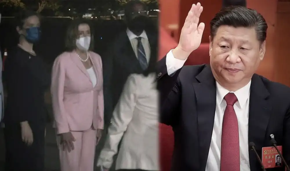 Nancy Pelosi llegó a Taipéi en un avión privado que fue escoltado por la fuerza aérea de Taiwán. Foto: Composición/LR/AFP