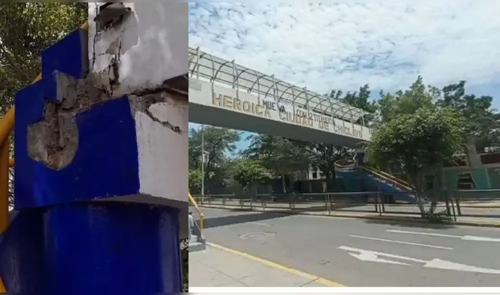 Puente peatonal de la avenida Salaverry un presenta colapso progresivo. Foto: URPI/LR-Norte