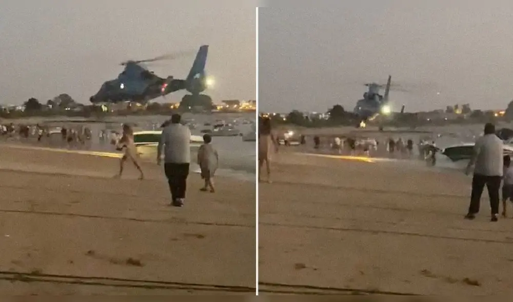 Las personas que se encontraban en la playa se enteraron del incidente y rápidamente se dirigieron a la escena. Foto: Captura de video Twitter Las personas que se encontraban en la playa se enteraron del incidente y rápidamente se dirigieron a la escena. Foto: Captura de video Twitter