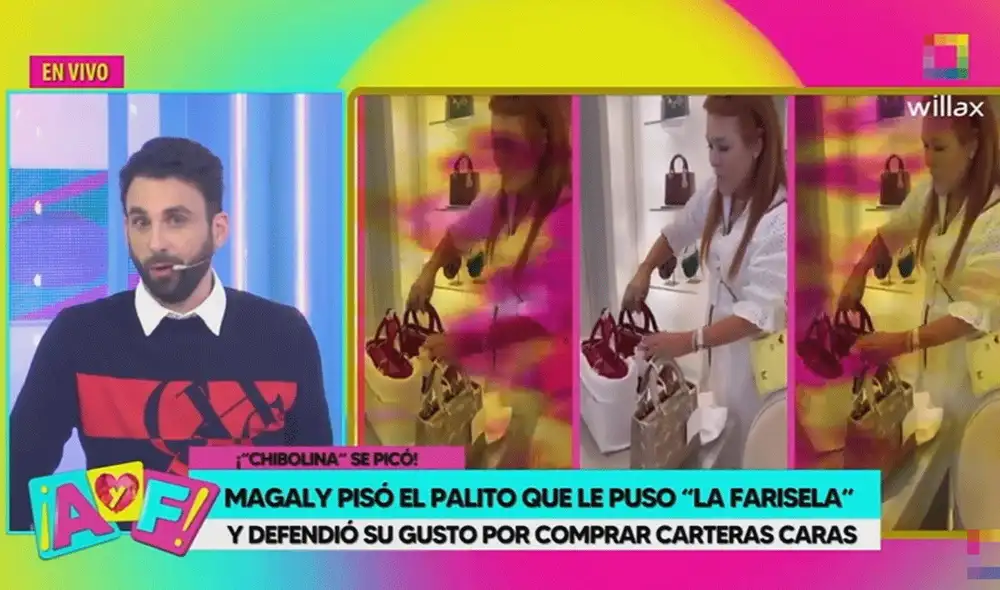 Rodrigo González se pronunció sobre las lujosas carteras de Magaly Medina. Foto: captura de Willax Rodrigo González se pronunció sobre las lujosas carteras de Magaly Medina. Foto: captura de Willax