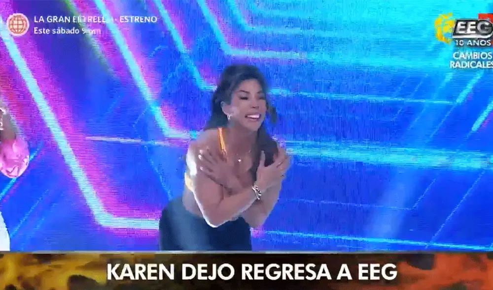 Karen Dejo regresa a "Esto es guerra". Foto: captura de América TV Karen Dejo regresa a "Esto es guerra". Foto: captura de América TV