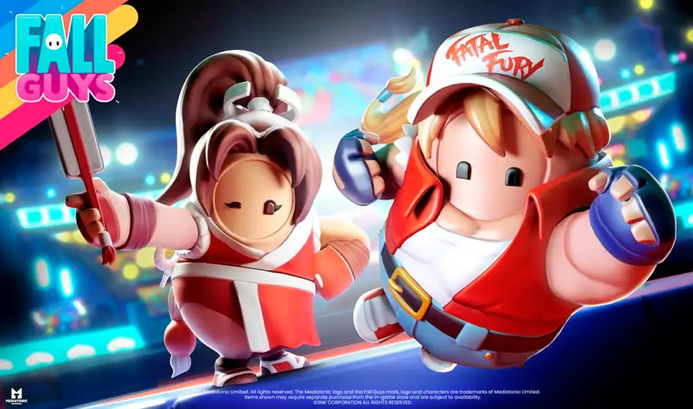 Las skins de Terry Bogard y Mai Shiranui estarán disponibles en Fall Guys hasta el 8 de agosto. Foto: Fall Guys