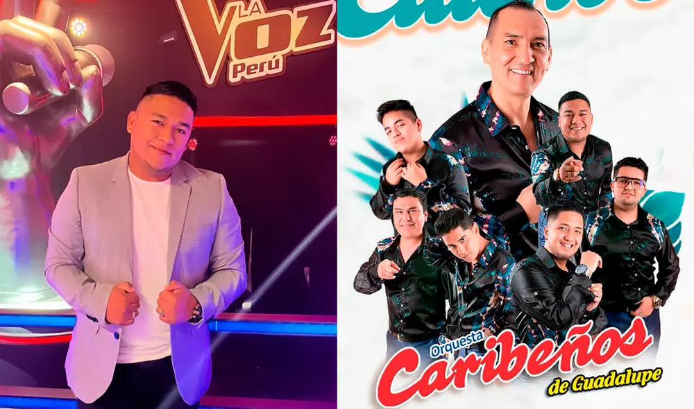 Lucho Guanilo, participante de "La voz Perú", estuvo en Los Caribeños de Guadalupe por seis 6 años. Foto: composición LR / Instagram / Lucho Guanilo / Facebook / Los Caribeños de Guadalupe