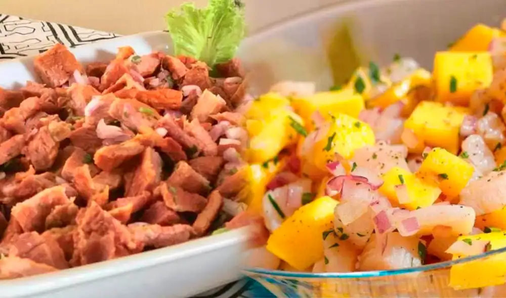 Ceviche de cecina y ceviche de mango. Foto:RecetasdePerú/Facebook/LaCarneNostraEirl Ceviche de cecina y ceviche de mango. Foto:RecetasdePerú/Facebook/LaCarneNostraEirl