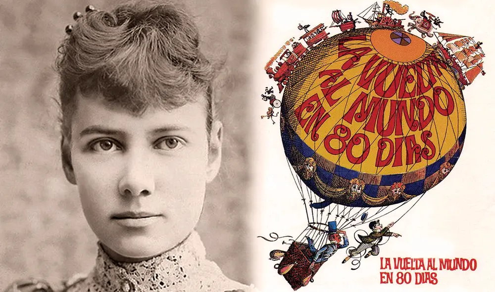 Nellie Bly logró completar el viaje en 72 días, un día antes de lo que tenía previsto. Foto: composición LR/GLR/Librería del Congreso de EE. UU./"La vuelta al mundo en 80 días" Nellie Bly logró completar el viaje en 72 días, un día antes de lo que tenía previsto. Foto: composición LR/GLR/Librería del Congreso de EE. UU./"La vuelta al mundo en 80 días"