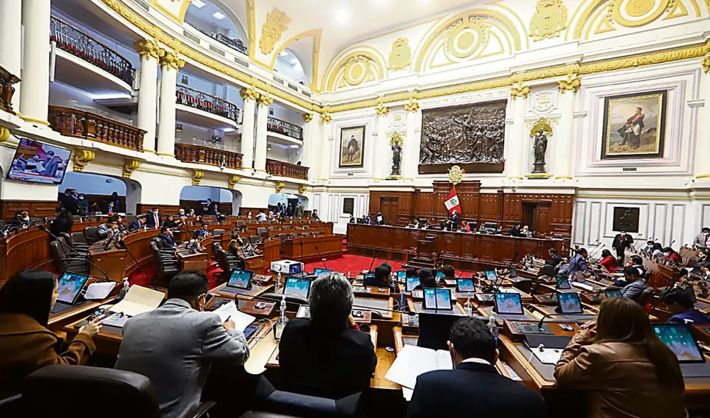 Sesión. El pleno del Congreso le negó al presidente Pedro Castillo viajar a Colombia para la toma de mando de Gustavo Petro. Foto: difusión