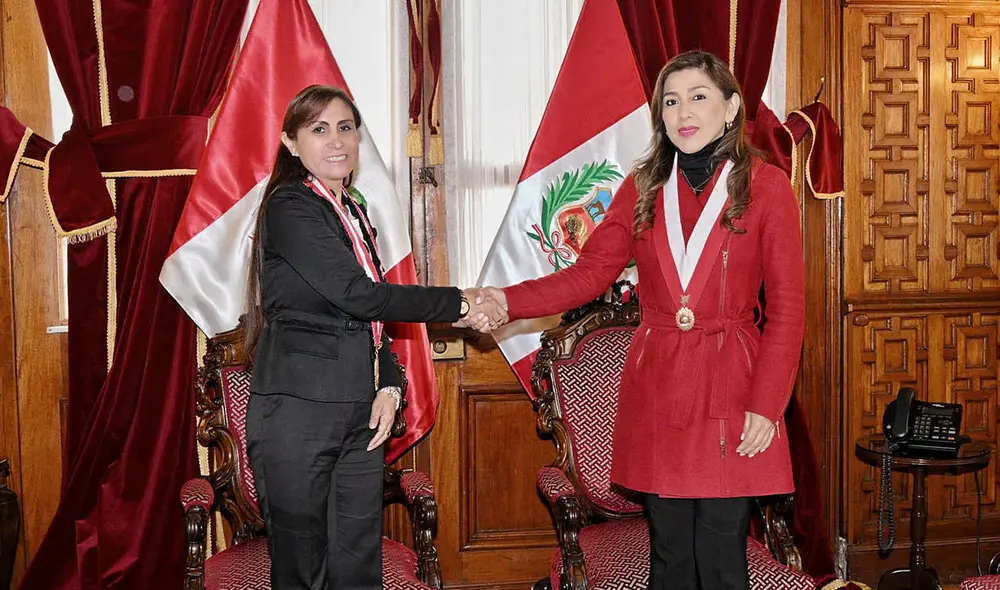 Patricia Benavides llegó hasta el Congreso para sostener una reunión protocolar con Lady Camones. Foto: Ministerio Público