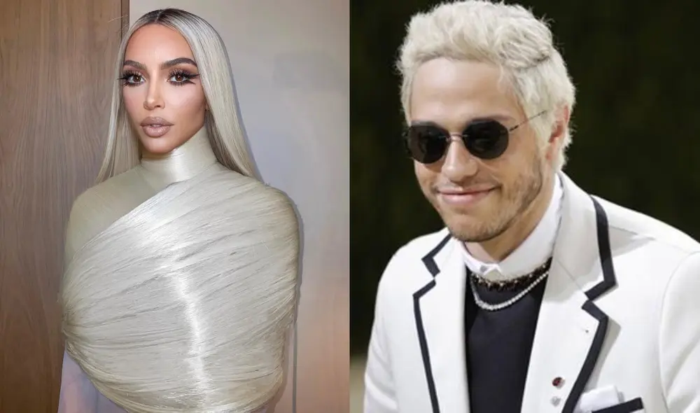 Kim Kardashian y Pete Davidson ahora separados. Foto: composición LR/Kim Kardashian/Facebook/EFE