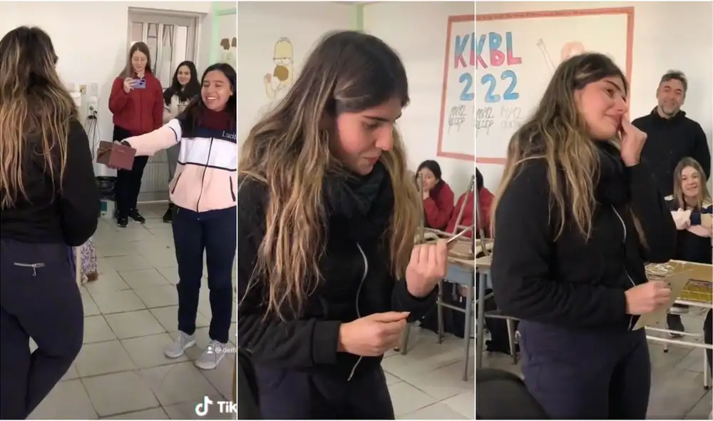 El emotivo momento conmovió a miles de espectadores. Foto: composición LR/captura de TikTok/@delfinadipierro El emotivo momento conmovió a miles de espectadores. Foto: composición LR/captura de TikTok/@delfinadipierro