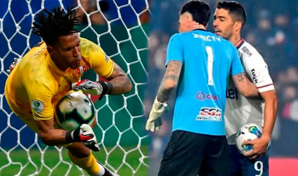 Luis Suárez felicitó a Lucas Machado. Foto: composición LR/AFP/Twitter