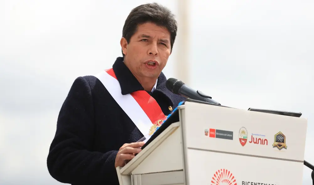 El presidente Pedro Castillo se pronunció en el 198° aniversario de la Batalla de Junín en el Santuario Histórico de Chacamarca. Foto: Presidencial
