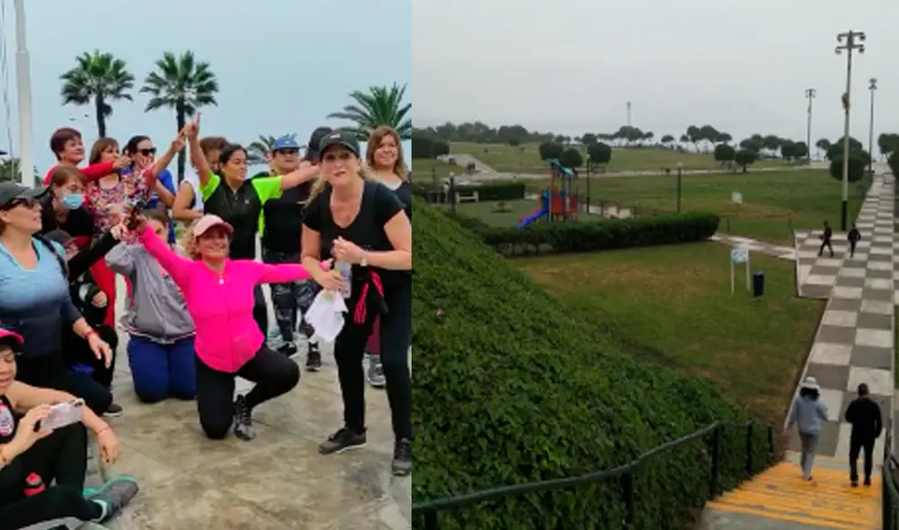 Adultas mayores agredieron a joven en el parque Grau. Foto: captura de video/cortesía Adultas mayores agredieron a joven en el parque Grau. Foto: captura de video/cortesía