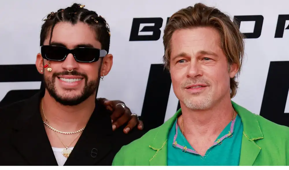 Brad Pitt comparte roles con Bad Bunny en su última película "Bullet Train". Foto: AFP