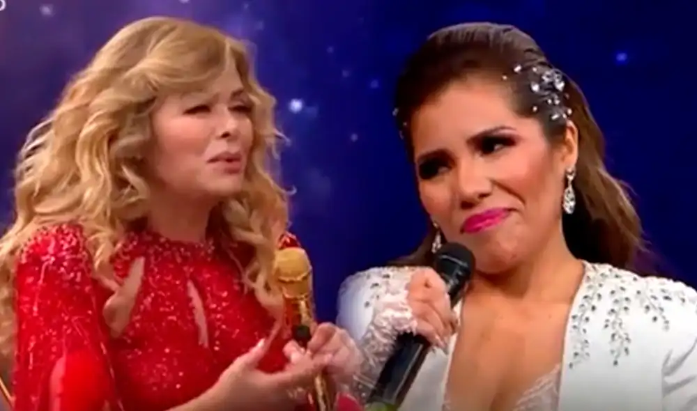 Gisela Valcárcel solo tuvo palabras de admiración hacia Susan Ochoa en su presentación en "La gran estrella". Foto: composición/captura América TV