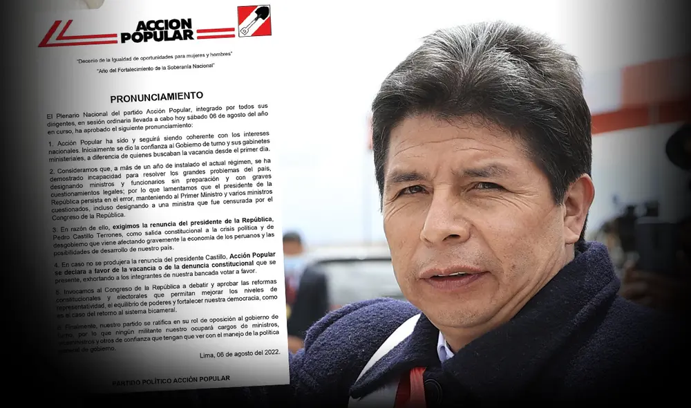 Acción Popular pidió a su bancada que vote a favor de la vacancia. Foto: composición LR/La República/Presidencia/Acción Popular/Twitter Acción Popular pidió a su bancada que vote a favor de la vacancia. Foto: composición LR/La República/Presidencia/Acción Popular/Twitter