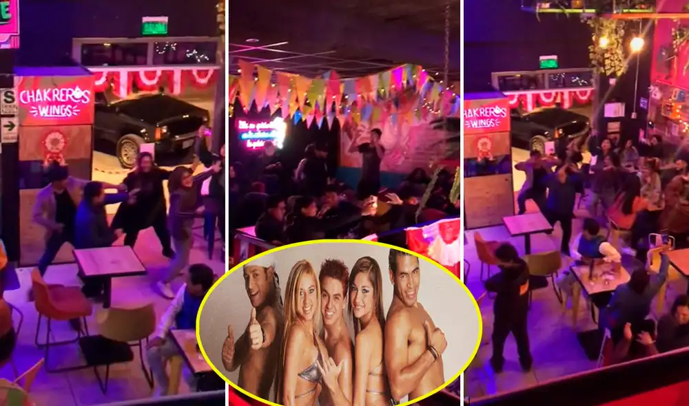 Los jóvenes se movieron de manera sincronizada al compás de Axe Bahía, lo cual desató la locura en el establecimiento. Foto: composición LR/TikTok/@angelofemusic