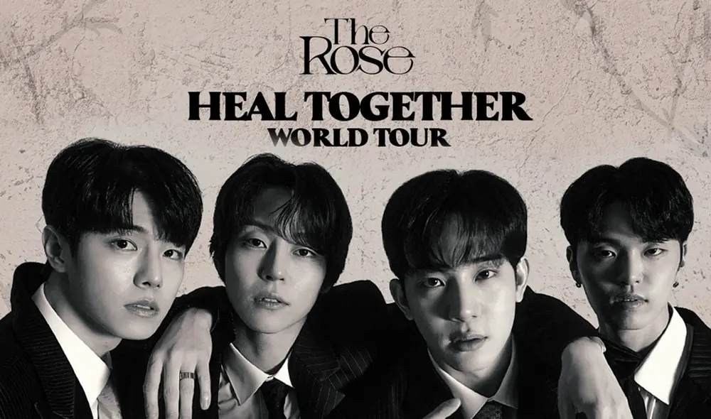 The Rose: banda de k-pop está formada por Woosung (voz y guitarra), Dojoon (teclado), Hajoon (batería) y Jaehyung (bajo). Foto: Transparent Arts The Rose: banda de k-pop está formada por Woosung (voz y guitarra), Dojoon (teclado), Hajoon (batería) y Jaehyung (bajo). Foto: Transparent Arts