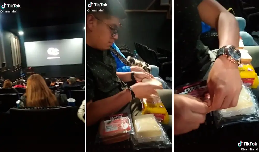 El joven se aburrió de la cancha y la gaseosa o decidió ahorrar algunos centavos con sus sándwiches hechos por él mismo. Foto: composición LR/captura de TikTok/@Hannitahvi El joven se aburrió de la cancha y la gaseosa o decidió ahorrar algunos centavos con sus sándwiches hechos por él mismo. Foto: composición LR/captura de TikTok/@Hannitahvi