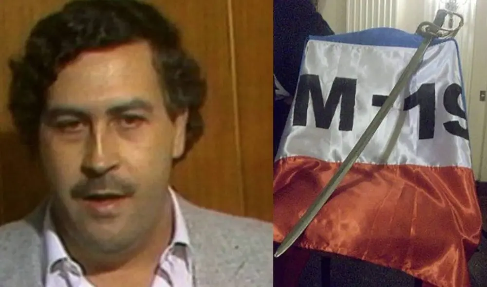 Escobar y el robo de la espada de Simón Bolivar hecha por el M19. Foto: BBC/@cristianjvera/Twitter Escobar y el robo de la espada de Simón Bolivar hecha por el M19. Foto: BBC/@cristianjvera/Twitter