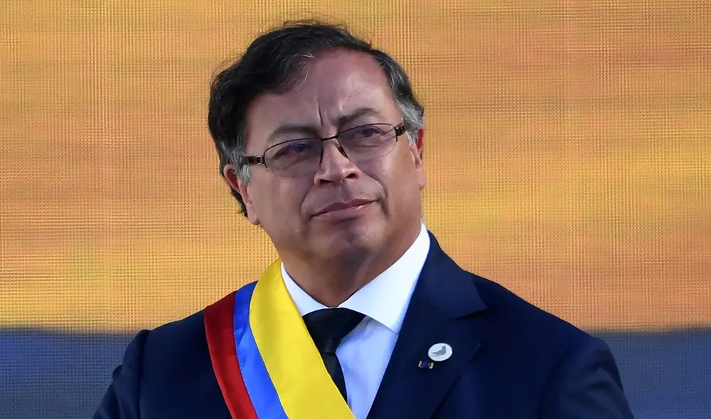 Gustavo Petro juró como nuevo presidente de Colombia en la Plaza Bolívar, en Bogotá, el 7 de agosto de 2022. Foto: AFP