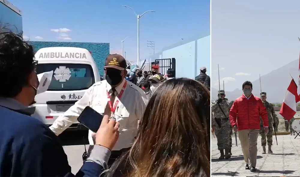 El presidente de la República no fue bien recibido en el hospital de EsSalud. Foto: composición La República/Radio Victoria/Presidencia