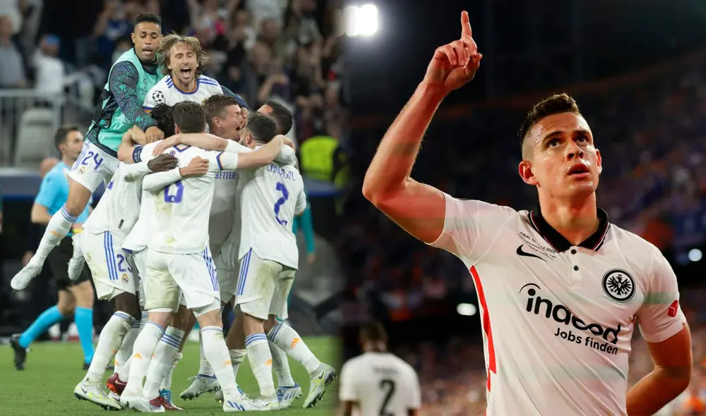 Rafael Santos Borre anotó el último penal con el cual Frankfurt salió campeón de la Europa League. Foto: composición GLR/RealMadrid/ESPN Rafael Santos Borre anotó el último penal con el cual Frankfurt salió campeón de la Europa League. Foto: composición GLR/RealMadrid/ESPN