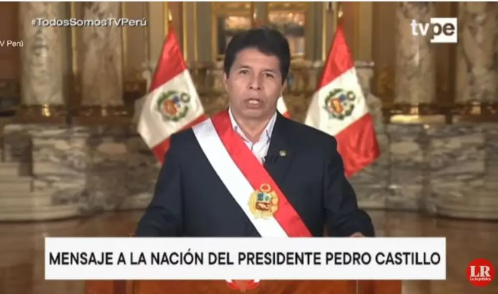 Pedro Castillo también se encuentra investigado por formar parte de una organización criminal. Foto: TV Perú Pedro Castillo también se encuentra investigado por formar parte de una organización criminal. Foto: TV Perú