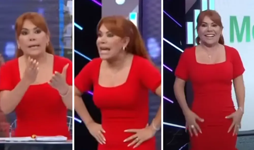 Magaly Median 'furiosa' con su equipo de producción por cortar sus declaraciones. Foto: composición LR/captura de ATV