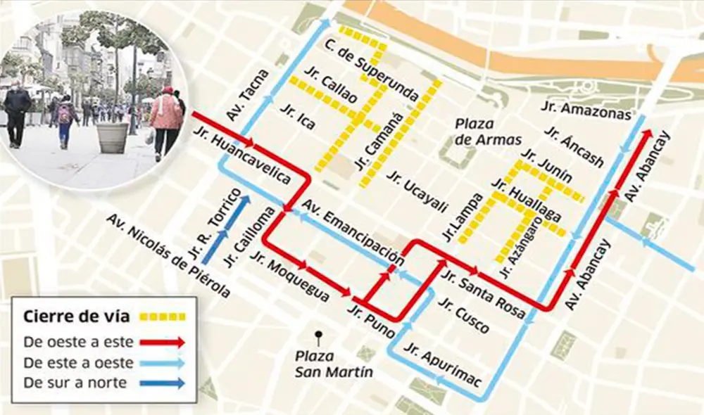 Peatonalización del Centro de Lima. Foto: infografía LR