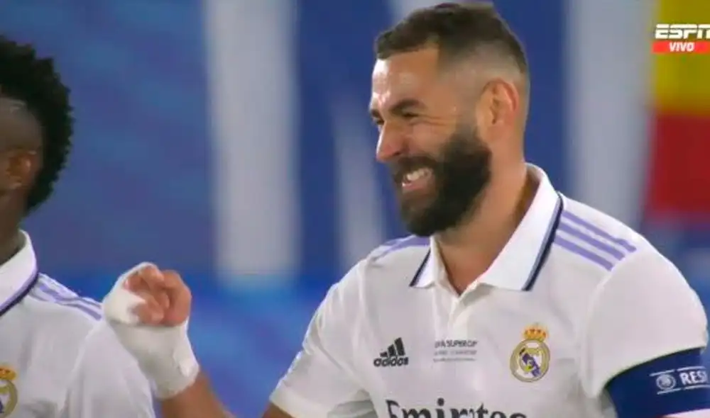 Benzema marcó el 2-0 tras pase de Vinícius. Foto: ESPN Benzema marcó el 2-0 tras pase de Vinícius. Foto: ESPN
