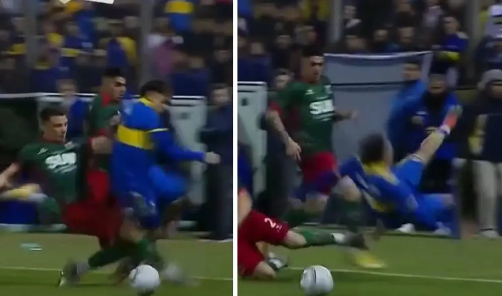 El 'Changuito' sufrió una dura entrada en el encuentro. Foto: captura/TNT Sports