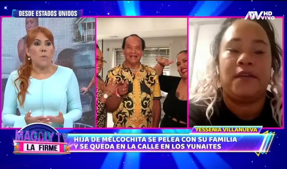 Yessenia Villanueva, hija de Melcochita, le contó entre lágrimas a Magaly Medina cómo fue desalojada de su casa en Estados Unidos. Foto: ATV Yessenia Villanueva, hija de Melcochita, le contó entre lágrimas a Magaly Medina cómo fue desalojada de su casa en Estados Unidos. Foto: ATV