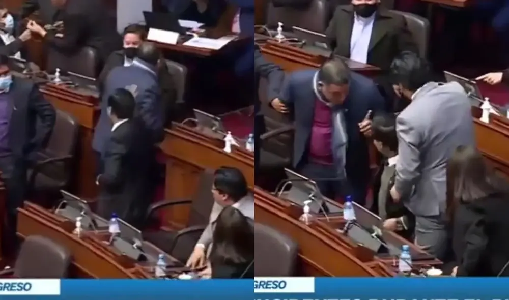 Los congresistas se enfrentaron en el Pleno del Congreso. Foto: captura Canal N.