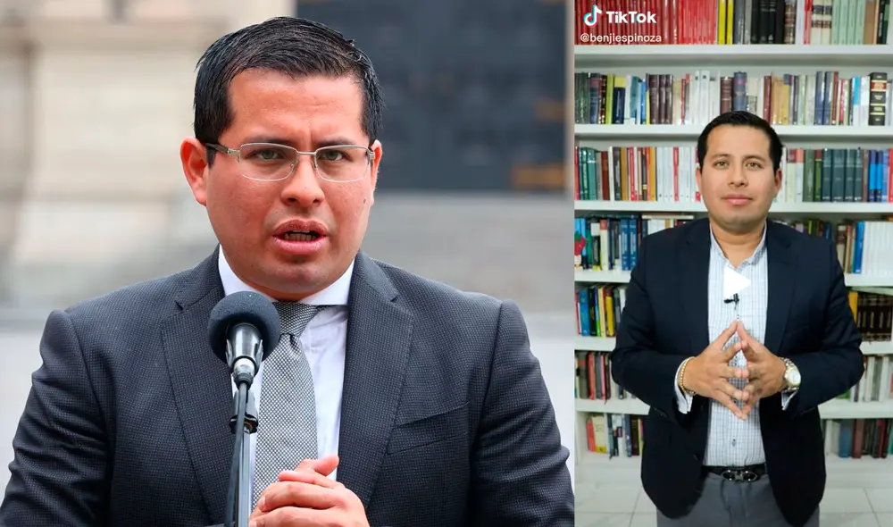 Benji Espinoza dejó la defensa legal del presidente Pedro Castillo, para retomarlo horas después. Foto: composición Fabrizio Oviedo/La República/TikTok