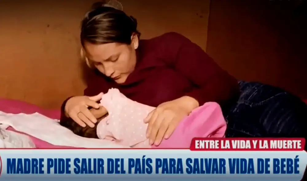 El Segundo Juzgado de Familia programó una audiencia para el próximo 16 de agosto, para que el padre de la menor se presente de manera virtual. La madre teme que la bebé no resista tanto tiempo. Foto: captura de ATV