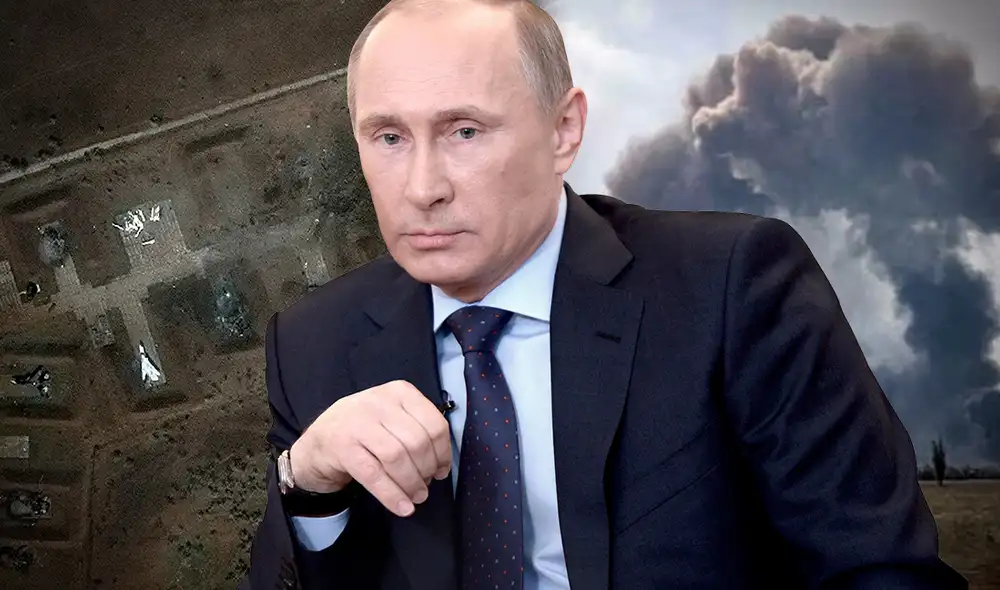 Son 7 aviones los que resultaron afectados durante explosiones en base aérea de Saki, en Crimea. Foto: composición/LR/EFE/AFP Son 7 aviones los que resultaron afectados durante explosiones en base aérea de Saki, en Crimea. Foto: composición/LR/EFE/AFP