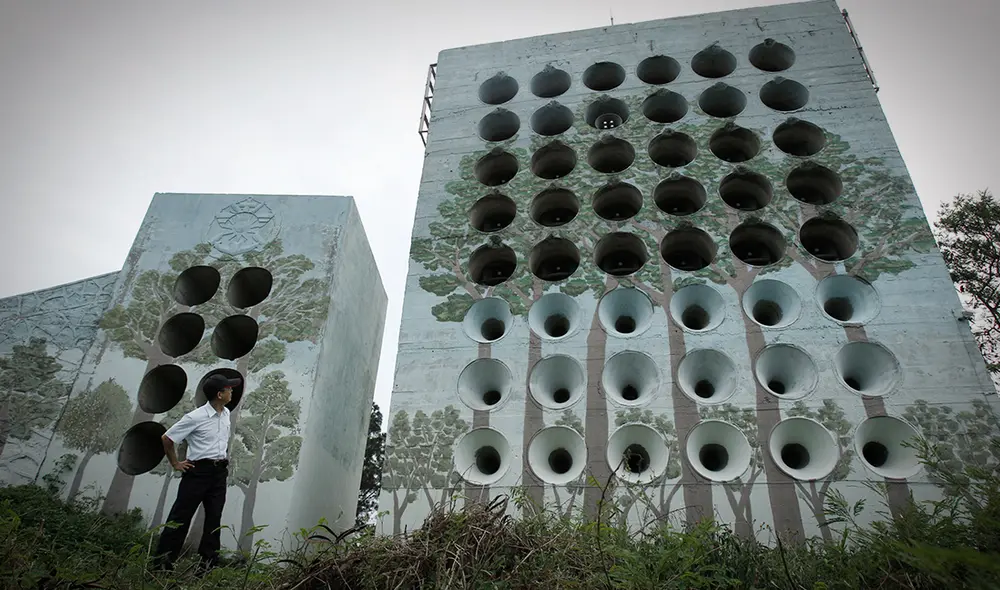 Los parlantes trasmitían canciones y discursos las 24 horas del día. Foto: Pedro Torrijos/El País Los parlantes trasmitían canciones y discursos las 24 horas del día. Foto: Pedro Torrijos/El País