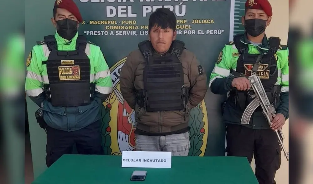 Puno. Sujeto fue detenido en la ciudad de Juliaca. Foto: PNP Puno. Sujeto fue detenido en la ciudad de Juliaca. Foto: PNP