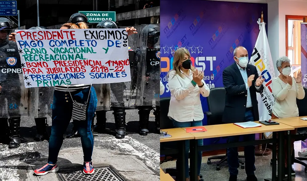 Gobierno de Nicolás Maduro anuncia el pago del bono vacacional a los docentes de Venezuela tras varios días de protesta. Foto: composición LR/AFP/Twitter/Yelitze Santaella