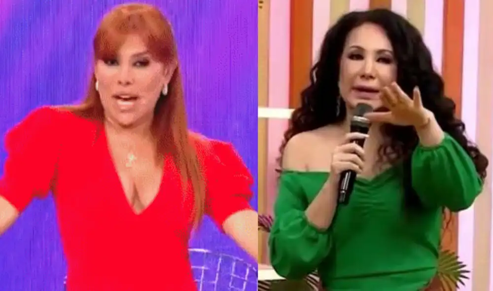 Magaly Medina no toleró el reclamo de Janet Barboza. Foto: composición LR/capturas de América TV/ATV