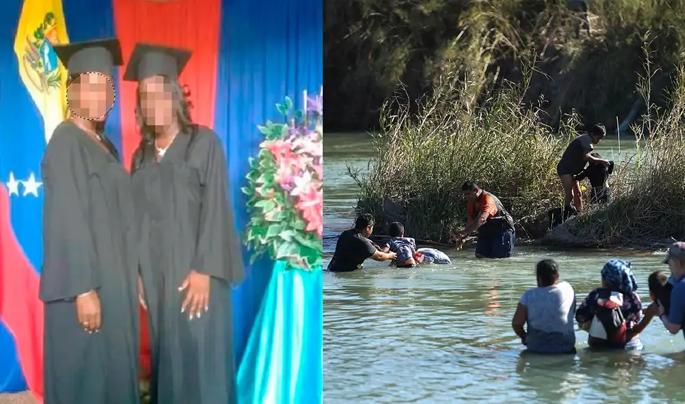 Mujeres murieron a intentar cruzar el río Bravo, que les permitía llegar a Estados Unidos. Foto: composición LR/El Pitazo/AFP