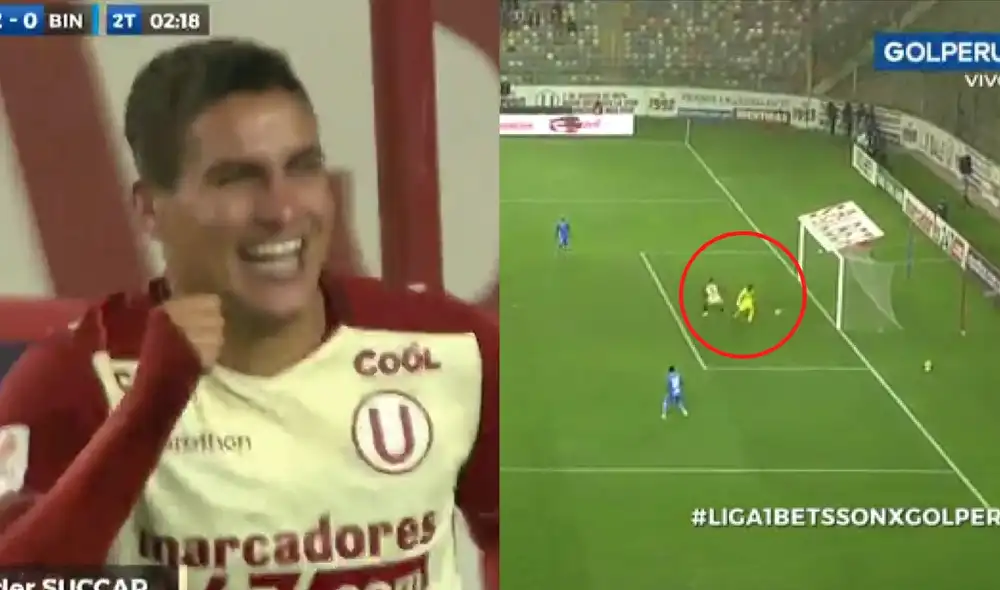 Gol de Succar tras blooper. Foto: captura Gol Perú Gol de Succar tras blooper. Foto: captura Gol Perú
