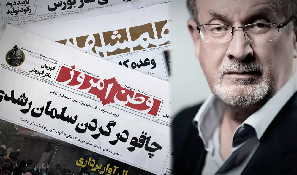 Este domingo, médicos retiraron el respirador artificial al escritor Salman Rushdie. Foto: composición LR/AFP