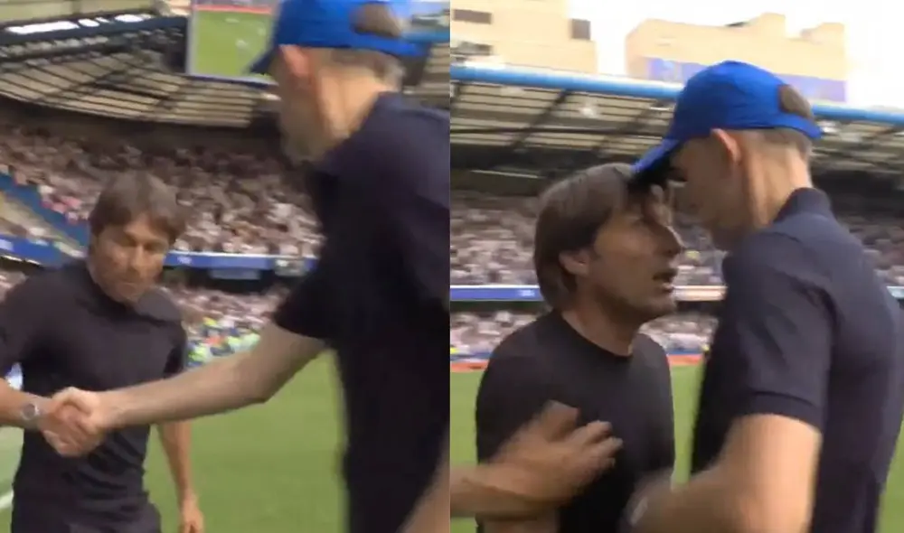 ¡Estalló la bronca! Tuchel y Conte protagonizaron un nuevo roce y casi se van a las manos. Foto: captura/ESPN