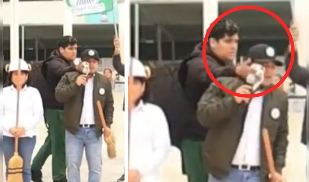 Este hecho fue transmitido en vivo en las redes sociales del aspirante a la alcaldía de Los Olivos. Foto: composición LR/captura de Facebook