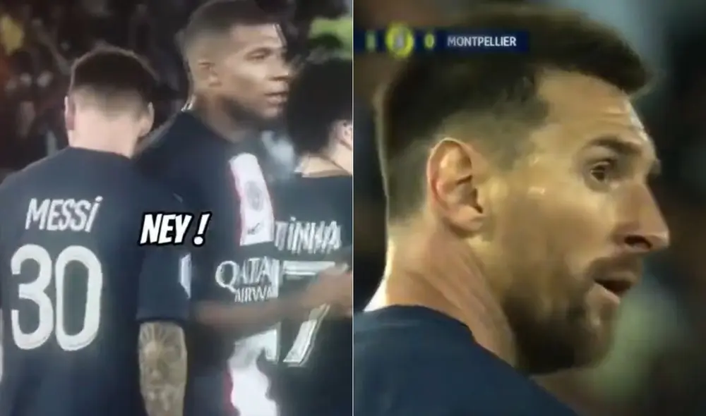Mbappé y Messi ante Montpellier. Foto: captura ESPN Mbappé y Messi ante Montpellier. Foto: captura ESPN
